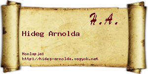 Hideg Arnolda névjegykártya